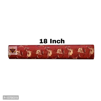 ROYAL-NEST ? Orange Color, Orange Flower Design, Sheet Roll / Mat for Drawer, Antislip Mat, Size - 45 x 1000 cm, 10 Meter Rectangular Long Shelf Liner-thumb2