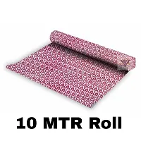 ROYAL-NEST ? Pink Color, Sheet Roll / Mat for Drawer, Antislip Mat, White Rose Flower Design, Size - 45 x 1000 cm, 10 Meter Rectangular Long Shelf Liner-thumb1