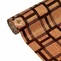 ROYAL-NEST ? Brown Color, Sheet Roll / Mat for Drawer, Antislip Mat, Brown Box Design, Size - 45 x 1000 cm, 10 Meter Rectangular Long Shelf Liner-thumb1