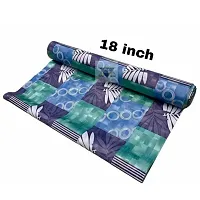 ROYAL-NEST ? 10 Meter, Size - 45 x 1000 cm Rectangular Long Shelf Liner, Green Color, Purple Box Design, Sheet Roll / Mat for Drawer, Antislip Mat-thumb1