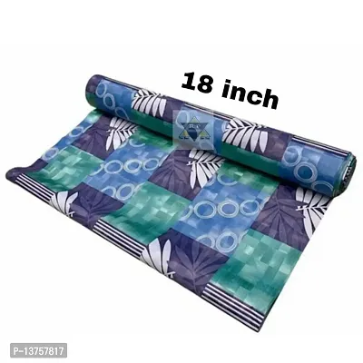 ROYAL-NEST ? 10 Meter, Size - 45 x 1000 cm Rectangular Long Shelf Liner, Green Color, Purple Box Design, Sheet Roll / Mat for Drawer, Antislip Mat-thumb2