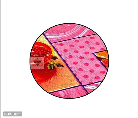 ROYAL - NEST ? Printed 2 to 4 Seater (40 INCH x 60 INCH) 3D Table Cover Medium Size Plastic Fruits, Pink Color Table Cover-thumb3