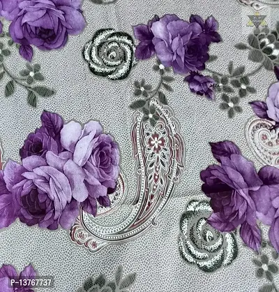 ROYAL - NEST ? 3D Printed Medium Size Holyhock, Purple Color 2 to 4 Seater (40 INCH x 60 INCH) Table Cover Self Design with Lace-thumb4