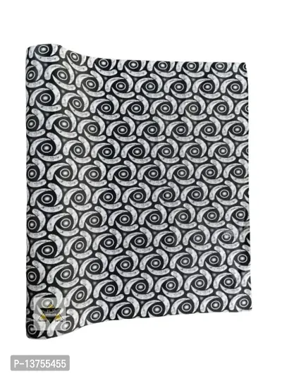 ROYAL-NEST ? Size - 45 x 1000 cm, 10 Meter , Black Color Rectangular Long Shelf Liner, White Rose Flower Design, Sheet Roll / Mat for Drawer, Antislip Mat-thumb4