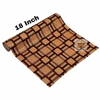 ROYAL-NEST ? Size - 45 x 1000 cm, 10 Meter , Brown Color Rectangular Long Shelf Liner, Brown Box Design, Sheet Roll / Mat for Drawer, Antislip Mat-thumb2