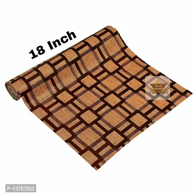 ROYAL-NEST ? Size - 45 x 1000 cm, 10 Meter , Brown Color Rectangular Long Shelf Liner, Brown Box Design, Sheet Roll / Mat for Drawer, Antislip Mat-thumb3