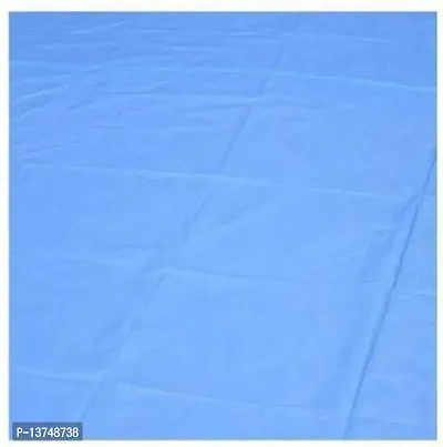 ROYAL - NEST Bed Sheet Self Design Single Bed Sheet Soild with PVC (Color 4.5 x 6 Feet) Sky Blue-thumb2