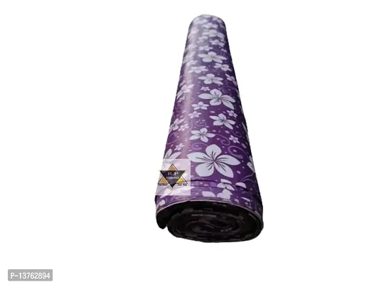 ROYAL-NEST ? 10 Meter Rectangular Long Shelf Liner Dark Purple Color, White Flower Design, Sheet Roll / Mat for Drawer, Antislip Mat, Size - 45 x 1000 cm-thumb2