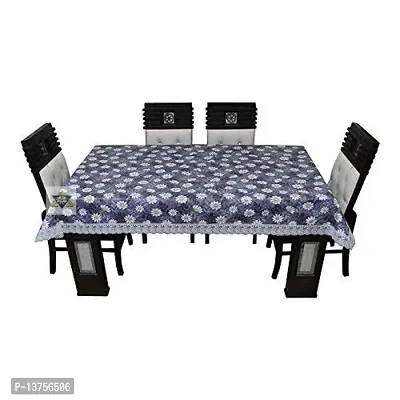 ROYAL - NEST ? Plastic 2 to 4 Seater Printed 3D Table Cover Self Design with Lace (Flower, Blue Color)-thumb4