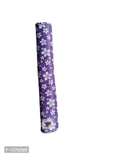 ROYAL-NEST ? 10 Meter Rectangular Long Shelf Liner, Size - 45 x 1000 cm Dark Purple Color, White Flower Design, Sheet Roll / Mat for Drawer, Antislip Mat-thumb5