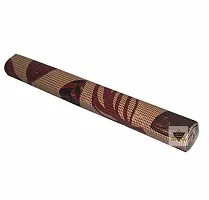 ROYAL-NEST ? Brown Color, Sheet Roll / Mat for Drawer, Antislip Mat Size - 45 x 1000 cm, Rectangular Long Shelf Liner, 10 Meter Maroon Leaf Design-thumb3