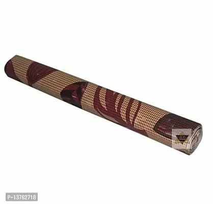 ROYAL-NEST ? Brown Color, Sheet Roll / Mat for Drawer, Antislip Mat Size - 45 x 1000 cm, Rectangular Long Shelf Liner, 10 Meter Maroon Leaf Design-thumb4