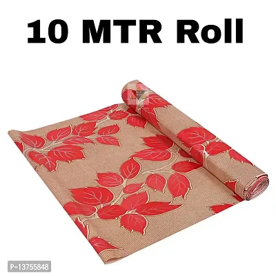 ROYAL-NEST ? Brown Color, Red Leaf Design Sheet Roll / Mat for Drawer, Antislip Mat Size - 45 x 1000 cm, Rectangular Long Shelf Liner, 10 Meter-thumb2