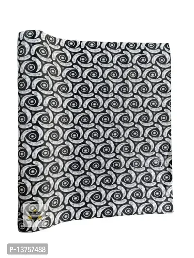 ROYAL-NEST ? Black Color, White Rose Flower Design Sheet Roll / Mat for Drawer, Antislip Mat Size - 45 x 1000 cm, Rectangular Long Shelf Liner, 10 Meter-thumb4