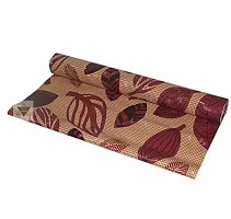 ROYAL-NEST ? 10 Meter, Size - 45 x 1000 cm , Antislip Mat Rectangular Long Shelf Liner, Brown Color, Maroon Leaf Design, Sheet Roll / Mat for Drawer-thumb2