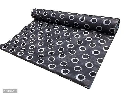ROYAL-NEST ? Size - 45 x 1000 cm, 10 Meter , Black Color Rectangular Long Shelf Liner, Black Dot Design, Sheet Roll / Mat for Drawer, Antislip Mat