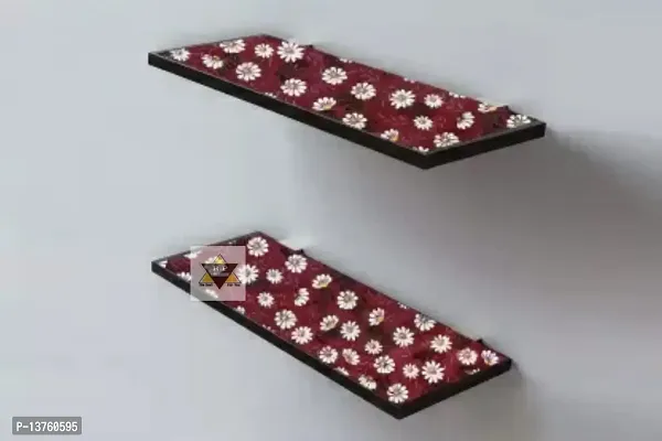 ROYAL-NEST ? 10 Meter, Size - 45 x 500 cm , Antislip Mat Rectangular Long Shelf Liner, Maroon Color, Flower Design, Sheet Roll / Mat for Drawer-thumb4