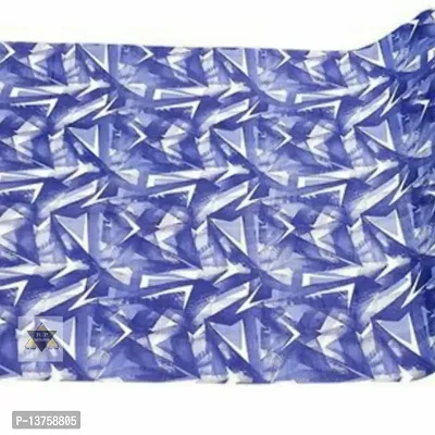 ROYAL-NEST ? Blue Color, White Triangle Design, Sheet Roll / Mat for Drawer, Antislip Mat, Size - 45 x 1000 cm, 10 Meter Rectangular Long Shelf Liner-thumb5