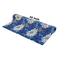 ROYAL-NEST ? Sky Blue Color, Flower Design, Sheet Roll for Almira/Mat for Drawer Shelf|Antislip Mat|Waterproof PVC| Adjustable Size - 45 x 900 cm, 9 Meter Rectangular Long Shelf Liner Cupboard-thumb2