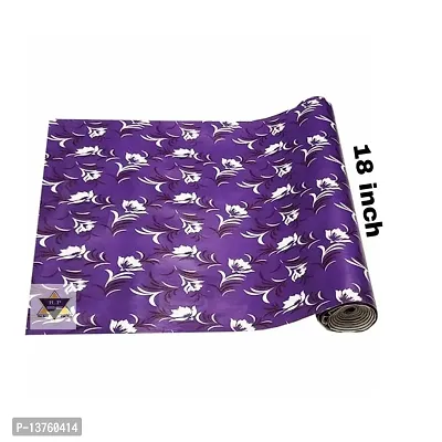 ROYAL-NEST ? Purple Color, 9 Meter Rectangular Long Shelf Liner,White Flower Designs, Size - 45 x 900 cm, Sheet Roll/Mat for Drawer, Antislip Mat-thumb5