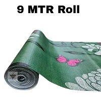 ROYAL-NEST ? Green Color, Flower Design, Sheet Roll for Almira/Mat for Drawer Shelf|Antislip Mat|Waterproof PVC, 9 Meter Rectangular Long Shelf Liner Cupboard/AdjustableSize - 45 x 900 cm-thumb1