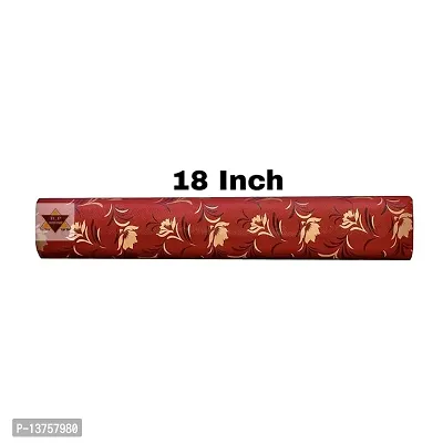 ROYAL-NEST ? 10 Meter Rectangular Long Shelf Liner, Size - 45 x 1000 cm Orange Color, Orange Flower Design, Sheet Roll / Mat for Drawer, Antislip Mat-thumb2