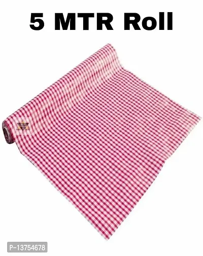 ROYAL-NEST ? Pink Color, 5 Meter Rectangular Long Shelfs Liner,White Small Box Design, Size - 45 x 500 cm, Sheet Roll / Mat for Drawer, Antislip Mat-thumb0