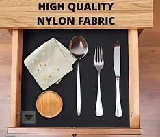 ROYAL-NEST ? Table Mat (Metallic Black) Size - 45cm x 150cm Multipurpose, PVC Super Strong EVA Anti-Slip Bathroom Kitchen Cabinet Drawer Shelf Mat Liner Sheets Roll, Fridge Mat,-thumb3