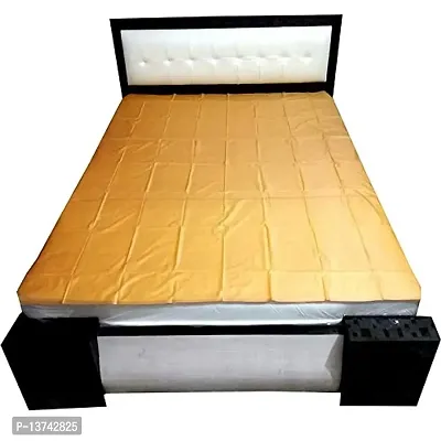 ROYAL - NEST Soild Bed Sheet Self Design PVC with PVC (Color 6.5x6 Foot) Yellow