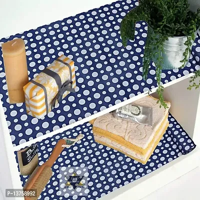 ROYAL-NEST ? 10 Meter, Rectangular Long Shelf Liner, Size - 45 x 1000 cm Blue Color, Polka Dot Design, Sheet Roll / Mat for Drawer, Antislip Mat-thumb3