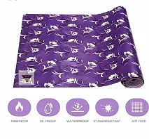 ROYAL-NEST ? Size - 45 x 1000 cm, 10 Meter , Purple Color Rectangular Long Shelf Liner, White Small Flower Design, Sheet Roll / Mat for Drawer, Antislip Mat-thumb4