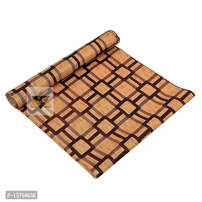 ROYAL-NEST ? Brown Color, 5 Meter Rectangular Long Shelf Liner,Brown Box Designs, Size - 45 x 500 cm, Sheet Roll / Mat for Drawer, Antislip Mat-thumb3