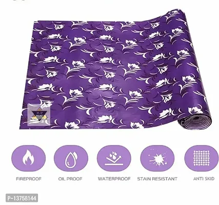 ROYAL-NEST ? Purple Color, 10 Meter Rectangular Long Shelf Liner,White Small Flower Designs, Size - 45 x 1000 cm, Sheet Roll / Mat for Drawer, Antislip Mat-thumb5