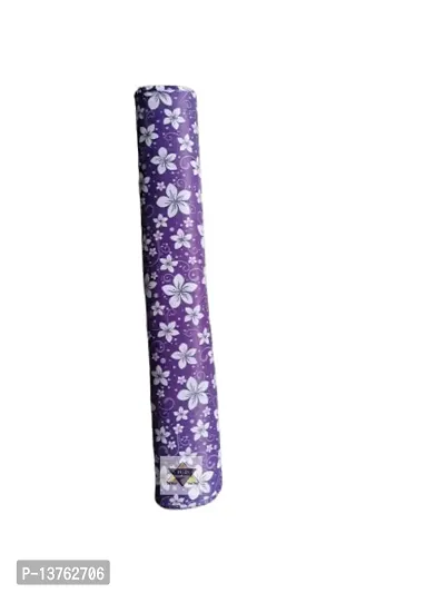 ROYAL-NEST ? 10 Meter, Rectangular Long Shelf Liner, Size - 45 x 1000 cm Dark Purple Color, White Flower Design, Sheet Roll / Mat for Drawer, Antislip Mat-thumb5