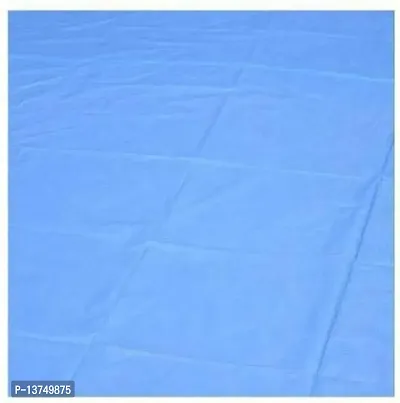 ROYAL - NEST Self Design Single Bed Sheet Sky Blue (4.5 x 6 Feet) Soild with PVC-thumb2