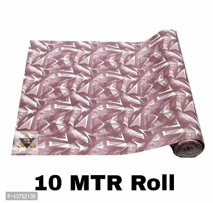 ROYAL-NEST ? Choco Color, 10 Meter Rectangular Long Shelfs Liner,White Triangle Design, Size - 45 x 1000 cm, Sheet Roll / Mat for Drawer, Antislip Mat