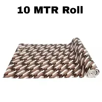 ROYAL-NEST ? 10 Meter, Size - 45 x 1000 cm Rectangular Long Shelf Liner, Brown Color, White Cut Design, Sheet Roll / Mat for Drawer, Antislip Mat-thumb1