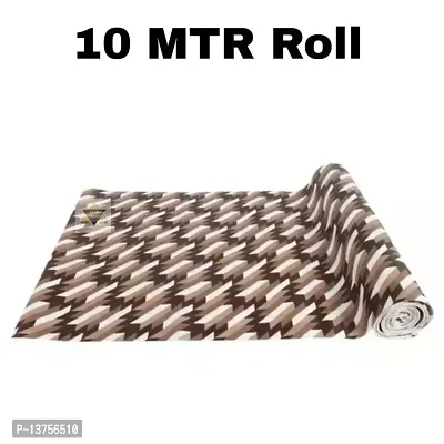 ROYAL-NEST ? 10 Meter, Size - 45 x 1000 cm Rectangular Long Shelf Liner, Brown Color, White Cut Design, Sheet Roll / Mat for Drawer, Antislip Mat-thumb2