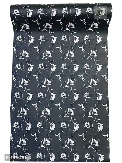ROYAL-NEST ? Black Color, 8 Meter Rectangular Long Shelfs Liner,White Flower Design, Size - 45 x 800 cm, Sheet Roll/Mat for Drawer, Antislip Mat-thumb5