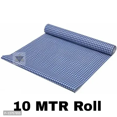 ROYAL-NEST ? Blue Color, 10 Meter Rectangular Long Shelfs Liner,White Small Box Design, Size - 45 x 1000 cm, Sheet Roll / Mat for Drawer, Antislip Mat