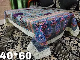 ROYAL - NEST ? Table Cover 2 to 4 Seater (40 INCH x 60 INCH) Printed Round Table Cover Table Cloth Plastic Shall, Purple Color Table Cover (Round Table Cover)-thumb1