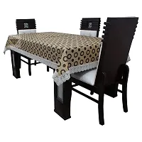 ROYAL - NEST ?3D Self Design 2 to 4 Seater (40 INCH x 60 INCH) Printed Black Circle, Brown Color Table Cover with Lace-thumb4