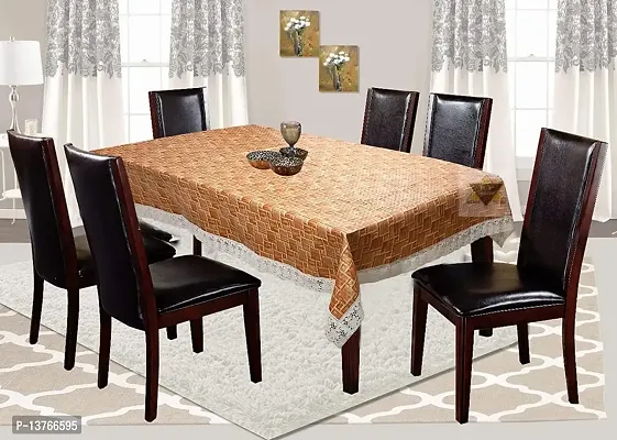 ROYAL - NEST ? Plastic Printed 2 to 4 Seater (40 INCH x 60 INCH) Table Cover 3D Self Design with (Tile, Brown Color)-thumb4