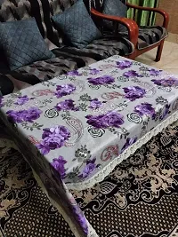 ROYAL - NEST ? 3D Printed Medium Size Holyhock, Purple Color 2 to 4 Seater (40 INCH x 60 INCH) Table Cover Self Design with Lace-thumb4