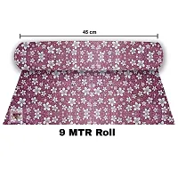 ROYAL-NEST ? Light Pink Color, White Flower Design, Sheet Roll/Mat for Drawer, Antislip Mat, Size - 45 x 900 cm, 9 Meter Rectangular Long Shelf Liner-thumb2