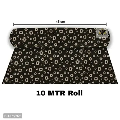 ROYAL-NEST ? Brown Color, 10 Meter Rectangular Long Shelfs Liner,Flower Design, Size - 45 x 1000 cm, Sheet Roll / Mat for Drawer, Antislip Mat-thumb0