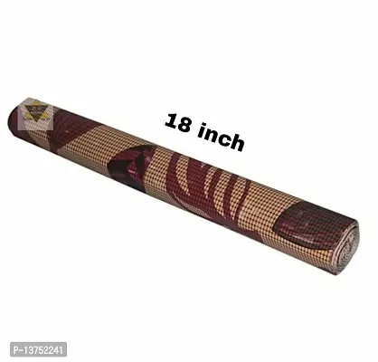 ROYAL-NEST ? Brown Color, 10 Meter Rectangular Long Shelf Liner,Maroon Leaf Designs, Size - 45 x 1000 cm, Sheet Roll / Mat for Drawer, Antislip Mat-thumb5