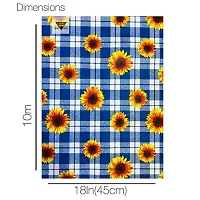 ROYAL-NEST ? Size - 45 x 1000 cm, 10 Meter Rectangular Long Shelf Liner, Blue Color, Blue Box Yellow Flower Design, Sheet Roll / Mat for Drawer, Antislip Mat-thumb1