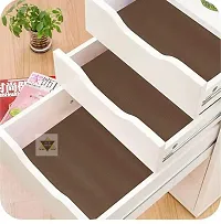 ROYAL-NEST ? Fridge Mat, Table Mat, Size - 45cm x 500cm Multipurpose (Brown) Super Strong EVA Anti-Slip Bathroom Kitchen Cabinet Drawer Shelf Mat Liner Sheets Roll,-thumb1