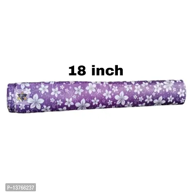 ROYAL-NEST ? Dark Purple Color, Sheet Roll / Mat for Drawer, Antislip Mat Size - 45 x 1000 cm, Rectangular Long Shelf Liner, 10 Meter White Flower Design-thumb4